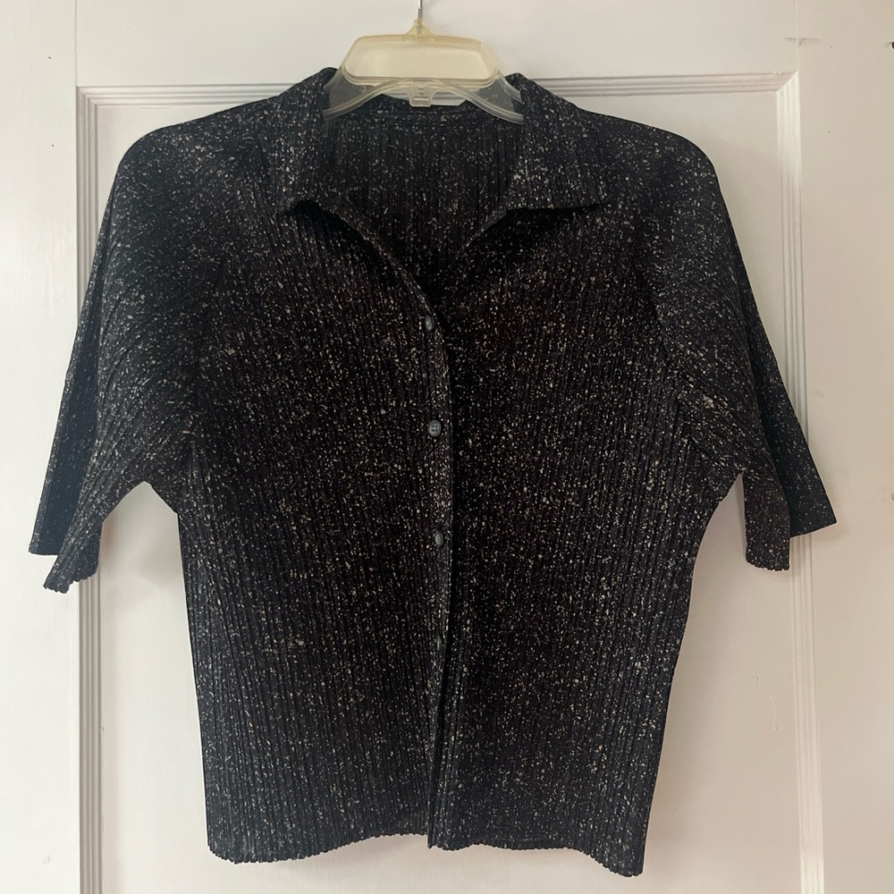 Issey Miyake Pleats Please vintage short sleeve button down size 4